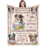 Cozy Australian Shepherd Flannel Throw Blanket 50x60in