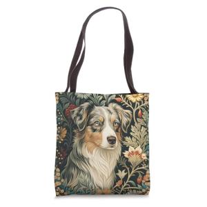 Australian Shepherd Floral Art Tote Bag