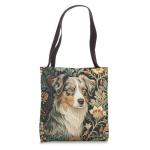 Australian Shepherd Floral Art Tote Bag
