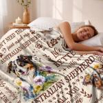 Cozy Australian Shepherd Flannel Throw Blanket 50x60in
