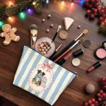 Aussie Dog Makeup Bag for Christmas Joy