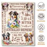Cozy Australian Shepherd Flannel Throw Blanket 50x60in