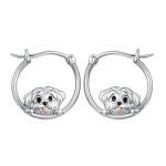 Maltese Dog Hoop Earrings for Dog Lovers