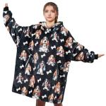 Cozy Basset Hound Wearable Blanket with Pockets