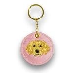Pink Golden Retriever Keychain - Cute Dog Charm