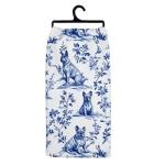 Blue and White French Bulldog Kitchen Towels