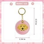 Pink Golden Retriever Keychain - Cute Dog Charm