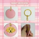 Pink Golden Retriever Keychain - Cute Dog Charm