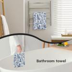 Blue and White French Bulldog Kitchen Towels