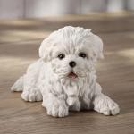 Maltese Puppy Dog Resin Figurine by Veronese