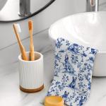 Blue and White French Bulldog Kitchen Towels