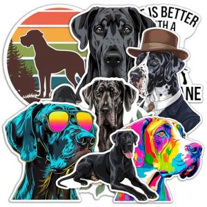 Large Great Dane Vinyl Stickers - 8 Pack