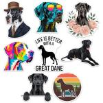 Large Great Dane Vinyl Stickers - 8 Pack