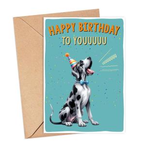 Funny Great Dane Birthday Card for Dog Lovers