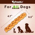 AFreschi Turkey Tendons for Dogs, USA-Sourced, Healthy Dog Treats, Rawhide-Free Puppy Chews, All Natural, Hypoallergenic Dog Treats, Classic Series, Braided Sticks, 3.5 oz Pack