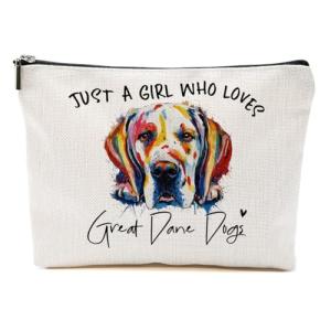 CFGBFDGH Great Dane Gifts Makeup Bag Great Dane Dog Lovers Cosmetic Bag Travel Organizer Bags Makeup Pouch, Christmas Birthday Friendship Animal Lovers Gifts for Women Girls Sisters