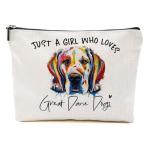 CFGBFDGH Great Dane Gifts Makeup Bag Great Dane Dog Lovers Cosmetic Bag Travel Organizer Bags Makeup Pouch, Christmas Birthday Friendship Animal Lovers Gifts for Women Girls Sisters