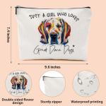 CFGBFDGH Great Dane Gifts Makeup Bag Great Dane Dog Lovers Cosmetic Bag Travel Organizer Bags Makeup Pouch, Christmas Birthday Friendship Animal Lovers Gifts for Women Girls Sisters