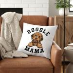 DENDOFENGE Doodle Mama Pillow Covers 18x18, Goldendoodle Dog Room Decor Decorations for The Home, Golden Doodle Dog Mom Lovers Owners Gifts Women Men