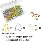 Dog-Shaped Paper Clips for Dog Lovers, 60 PCS