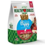 Nylabone Healthy Edibles Natural Puppy Chews Long Lasting Treats for Puppies, Lamb & Apple Flavor, Small/Regular (12 Count)