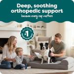 Furhaven Orthopedic Dog Bed for Large/Medium Dogs w/ Removable Bolsters & Washable Cover, For Dogs Up to 55 lbs - Plush & Suede Sofa - Gray, Large