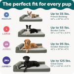 Furhaven Orthopedic Dog Bed for Large/Medium Dogs w/ Removable Bolsters & Washable Cover, For Dogs Up to 55 lbs - Plush & Suede Sofa - Gray, Large