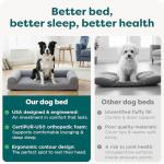 Furhaven Orthopedic Dog Bed for Large/Medium Dogs w/ Removable Bolsters & Washable Cover, For Dogs Up to 55 lbs - Plush & Suede Sofa - Gray, Large