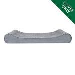 Furhaven Replacement Dog Bed Cover Ultra Plush Faux Fur & Suede Contour Luxe Lounger, Machine Washable - Gray, Jumbo (X-Large)