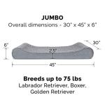 Furhaven Replacement Dog Bed Cover Ultra Plush Faux Fur & Suede Contour Luxe Lounger, Machine Washable - Gray, Jumbo (X-Large)