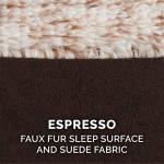 Furhaven Orthopedic Dog Bed for Large/Medium Dogs w/ Removable Bolsters & Washable Cover, For Dogs Up to 55 lbs - Two-Tone Plush Faux Fur & Suede L Shaped Chaise - Espresso, Large