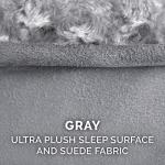 Furhaven Replacement Dog Bed Cover Ultra Plush Faux Fur & Suede Contour Luxe Lounger, Machine Washable - Gray, Jumbo (X-Large)
