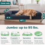 Furhaven Replacement Dog Bed Cover Quilted Sofa-Style, Machine Washable - Iron Gray, Jumbo (X-Large)