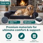 Furhaven Replacement Dog Bed Cover Quilted Sofa-Style, Machine Washable - Iron Gray, Jumbo (X-Large)