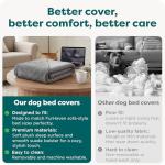 FurHaven Replacement Dog Bed Cover, Sofa-Style Design with Ultra-Plush Sleep Surface for Protecting Pet Mattresses, Zippered & Machine Washable, Jumbo Plus XXL, Plush & Suede, Gray