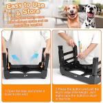 COMESOON Elevated Dog Bowls, 4 Height Adjustable Raised Bowl Stand with 2 Thick 50oz Stainless Steel Food Bowls Non-Slip Feeder Adjusts to 3.7'', 9.2'', 10.75'', 12.36'' Black, (DB-W01)