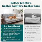 FurHaven Waterproof Throw Blanket for Dogs & Indoor Cats, Reversible Protective Pet Blanket, Extra Large, Long Faux Fur & Velvet, Driftwood
