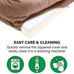 Furhaven Memory Foam Dog Bed for Medium/Small Dogs w/ Removable Bolsters & Washable Cover, For Dogs Up to 35 lbs - Plush & Velvet Waves Perfect Comfort Sofa - Brownstone, Medium