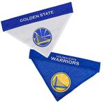 Pets First NBA DOG BANDANA - GOLDEN STATE WARRIORS REVERSIBLE PET BANDANA. 2 Sided HOME & AWAY Sports Bandana with a PREMIUM Embroidery TEAM LOGO, Small/Medium.