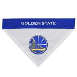 Pets First NBA DOG BANDANA - GOLDEN STATE WARRIORS REVERSIBLE PET BANDANA. 2 Sided HOME & AWAY Sports Bandana with a PREMIUM Embroidery TEAM LOGO, Small/Medium.