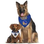Pets First NBA DOG BANDANA - GOLDEN STATE WARRIORS REVERSIBLE PET BANDANA. 2 Sided HOME & AWAY Sports Bandana with a PREMIUM Embroidery TEAM LOGO, Small/Medium.