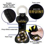 Pets First NHL Boston Bruins Dental Dog TUG Toy with Squeaker. Tough PET Toy for Healthy Fun, Teething & Cleaning Pet's Teeth & Gum., Team Color, one Size (BRU-3310)