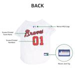 Official MLB Atlanta Braves Pet Jersey for Dogs & Cats, Size Large - Stylish Baseball Jersey for Your Furry Fan- Show Off Team Spirit with The Perfect Fan Apparel Gear for Pet, Dog & Cat