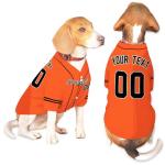 Custom Name Team Name Number Black Orange Dog Baseball Jersey, Personalized Baseball Team Dog Shirts Cat Pet Costume