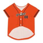 Custom Name Team Name Number Black Orange Dog Baseball Jersey, Personalized Baseball Team Dog Shirts Cat Pet Costume