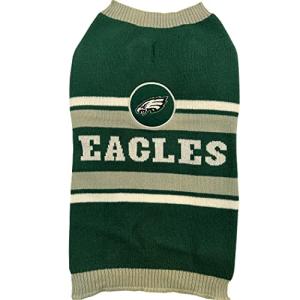 Pets First NFL Philadelphia Eagles Dog Sweater, Size Large. Warm and Cozy Knit Pet Sweater with NFL Team Logo, Best Puppy Sweater for Large and Small Dogs, Team Color (PHL-4179-LG)