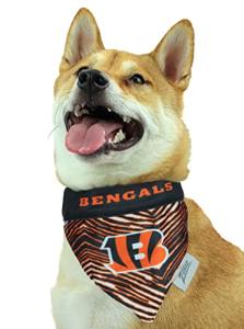 Zubaz NFL Team Reversible Pet Bandana for Dogs & Cats, Cincinnati Bengals, Large/X-Large