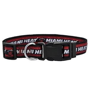 Pets First NBA MIAMI HEAT Dog Collar, Size Small. Best Pet Collar for all Sports Fans