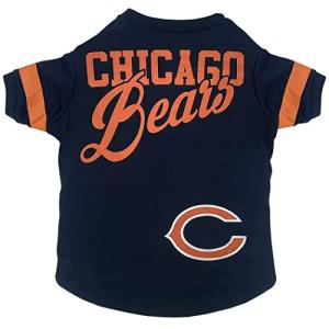 Pets First NFL Chicago Bears Striped Dog & Cat T-Shirt, Medium. Football Pet Shirt for NFL Team Fans. New & Updated Fashionable Design, Durable & Cute Sports PET TEE Shirt Outfit, CHI-4146-MD