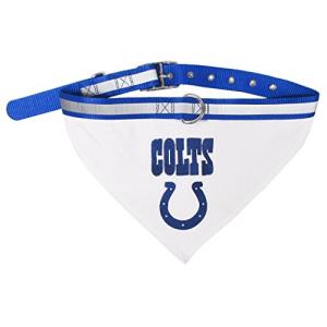 NFL BANDANA - INDIANAPOLIS COLTS PET BANDANA with Reflective & Adjustable PET COLLAR, Small